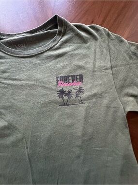 Forever Paradise Olive Green Graphic Tee by Y&R - Short Sleeve